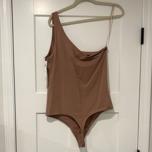 Abercrombie & Fitch Tan One Shoulder Bodysuit - NWT